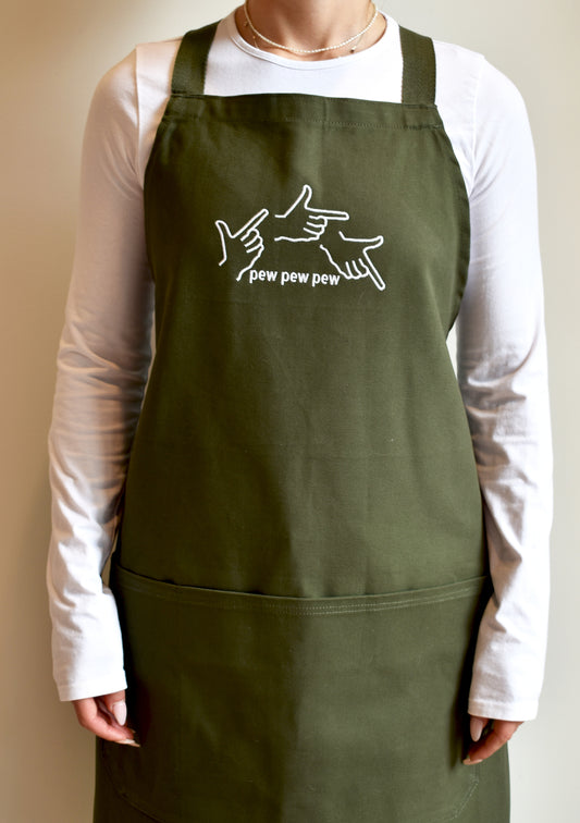 The 'pew pew pew' Apron - Green